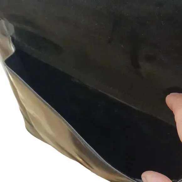 Gucci LARGE SIZE Patent Leather BLACK Shoulder Bag 12"x10" Double Straps Bamboo